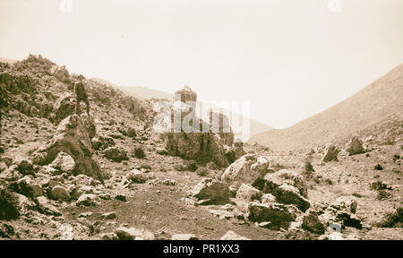 1925, bis an den Berg Hermon, auch Jabal al-Shaykh, Berg der Sheikh oder Jabal Haramun, sein Gipfel verläuft die Grenze zwischen Syrien Stockfoto