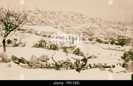 Bethlehem und Umgebung. Bethlehem im Schnee. 1900, West Bank, Bethlehem, Israel Stockfoto