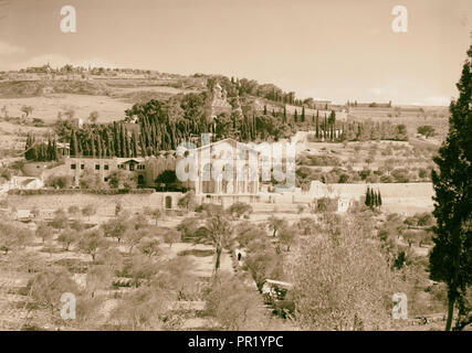 Gethsemane Basilika aus der ganzen Kedron, Kidron. 1940, Jerusalem, Israel Stockfoto