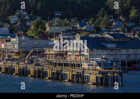 Ketchikan, Alaska USA - Aug 2, 2018. Anzeigen von Ketchikan, Alaska oder Auslaufen aus criise Schiff Stockfoto