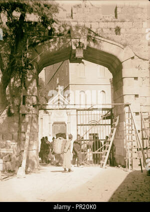 Die eisernen Tore am Neuen Tor 21 Oktober, 1937 Jerusalem, Israel Stockfoto