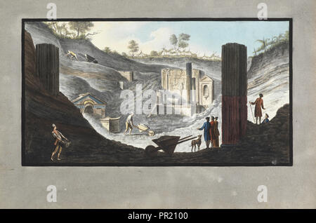 Ansicht der ersten Entdeckung der Tempel der Isis in Pompeji, Campi Phlegraei., Fabris, Peter, 18 Cent., Hamilton, William, Sir Stockfoto