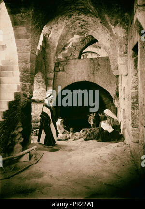 Innenraum des Bauernhauses im Beit Sahur. 1934, West Bank, Bayt Sāḥūr Stockfoto