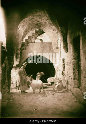 Innenraum des Bauernhauses im Beit Sahur. 1934, West Bank, Bayt Sāḥūr Stockfoto