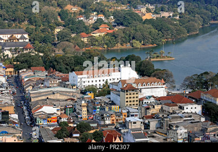 Hochwinkeliger Blick auf Kandy, Sri Lanka Stockfoto