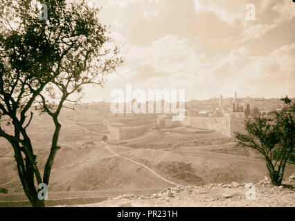 Anzeigen von Jerusalem aus dem Süden von S.E. Ecke. 1934, Jerusalem, Israel Stockfoto