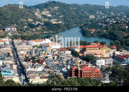 Hochwinkeliger Blick auf Kandy, Sri Lanka Stockfoto