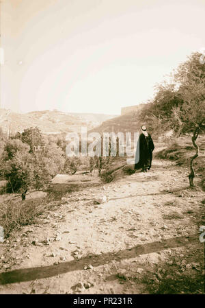 Tal Josaphat, ein Dorf von Siloah in Distanz. 1934, Jerusalem, Israel Stockfoto