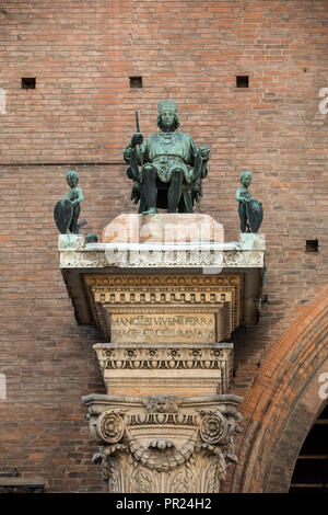 Borso d'Este, Herzog von ferra im Palazzo Municipale/Rathaus/am Corso Martiri Della Liberta in Ferrara (Emilia-Romagna), Italien Stockfoto