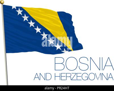 Bosnien und Herzegowina Flagge, Vektor, Abbildung Stock Vektor