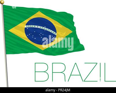 Brasilien Flagge, Vektor, Abbildung Stock Vektor