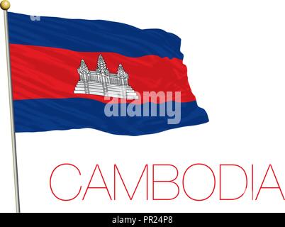 Historische Flagge Kambodscha, Vector Illustration, asiatische Land Stock Vektor