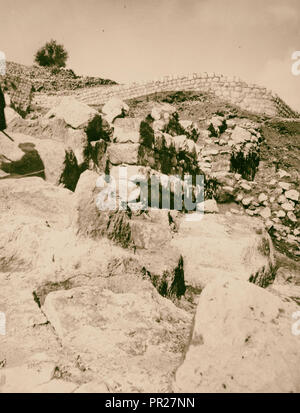 Ausgrabungen am Ophel. Verlauf der alten Stadtmauer. 1900, Jerusalem, Israel Stockfoto