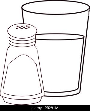 Wasser Glas und Salzstreuer Stock Vektor