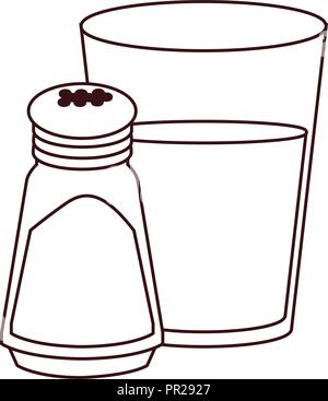 Wasser Glas und Salzstreuer Stock Vektor