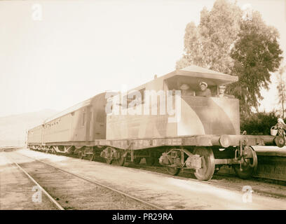 Palästina Unruhen 1936. Gepanzerte konkrete Trainer Begleitung Personenzug. 1936 Stockfoto