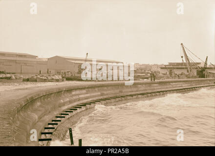 Tel Aviv Hafen. Von der Mole. 1939, Israel, Tel Aviv Stockfoto