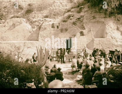 Ostern Morgen beim Gartengrab, 9. April 1939 Predigt. 1939, Jerusalem, Israel Stockfoto