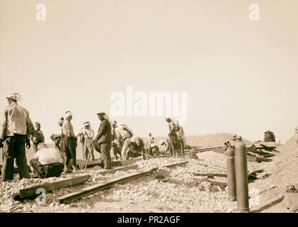 Reparaturen an Lydda-Jerusalem Eisenbahn, Sept. 5, '38, Israel, Lod Stockfoto