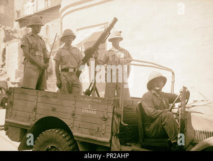 Angriff der Rebellen auf Bethlehem, Sept. 14, 1938 Ankunft der Truppen, West Bank, Bethlehem, Israel Stockfoto