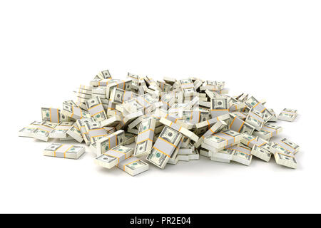 3D-Render Bild von Geld auf weißem Hintergrund Stapel Stockfoto