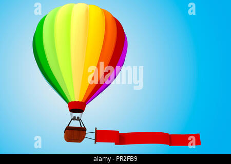 3d-bunten Heißluftballon Stockfoto