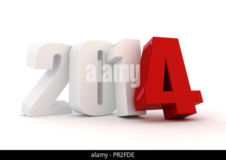 3d Frohes Neues Jahr 2014! Stockfoto