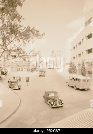 Prinzessin Mary Street mit Rex Kino im Hintergrund, West Jerusalem. 1940, Israel Stockfoto