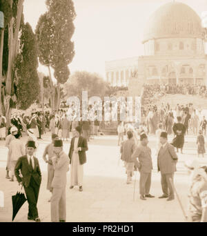 Beerdigung von König Hussein, Jerusalem außerhalb der Moschee von Omar. 1931, Israel Stockfoto