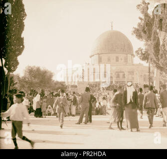 Beerdigung von König Hussein, Jerusalem, Moschee von Omar, Felsendom. 1931, Jerusalem, Israel Stockfoto