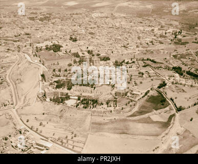 Luft Ansichten von Palästina. Jerusalem aus der Luft (die alte Stadt). Mount Zion aus dem Süden. 1931, Jerusalem. Stockfoto