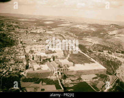 Luft Ansichten von Palästina. Jerusalem aus der Luft (die alte Stadt). Tempel aus dem Süden. Ophel im Vordergrund. 1931 Stockfoto