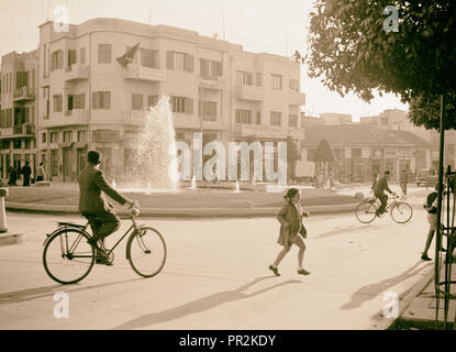 Tel Aviv Hafen. Tel Aviv" Kolonie Kreis', auf der Straße nach Norden. 1938, Israel, Tel Aviv Stockfoto