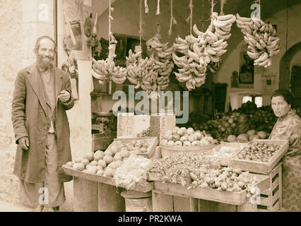 Obst & Gemüse in Mea Shearim, JEMENITISCHEN. 1934, Jerusalem Stockfoto