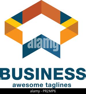 Pfeiltasten bunte Logo Konzept, Stern start Pfeil, Richtung, Symbol, einfache Pfeil nach oben Farbe logo Stock Vektor