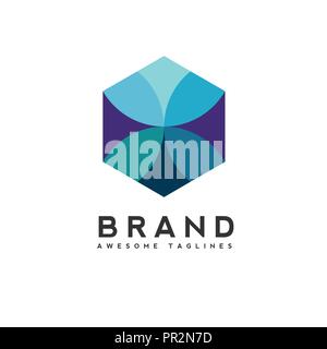 Sechseck Farbe logo Konzept Abbildung. Hexagon abstrakte Logo. Vektor logo Template Design Element Stock Vektor