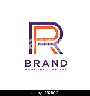 Kreatives Schreiben RR Logo Design Elemente. Einfaches Schreiben RR schreiben Logo, Business corporate Buchstabe R Logo Design Vector. Einfache und saubere, flache Ausführung Stock Vektor