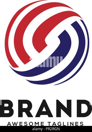 Buchstabe S Kreis streifen Logo Design template Elemente. Logo Anfangsbuchstabe S Kreis Business corporate Buchstabe S Logo Design Vector Stock Vektor