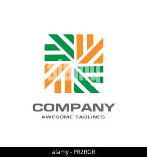 Mühle vektor Logo Design vorlage, abstrakte Streifen Farbe Arrow Logo Stock Vektor