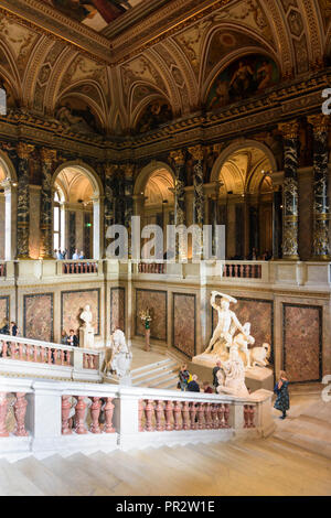 Wien, Wien: Kunsthistorisches Museum (KHM, Kunsthistorische Museum, Museum der Bildenden Künste), Haupttreppe, 01. Altstadt, Wien, Österreich Stockfoto