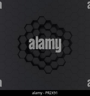Abstrakte futuristische Technologische sechseckige Hintergrund. 3D-Rendering Stockfoto