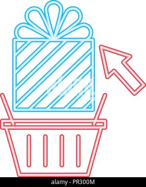 Warenkorb Geschenkbox klicken Sie auf Cyber Monday Stock Vektor