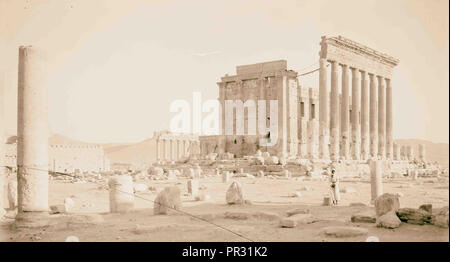 Palmyra. Haus des Baal. Der große Hof, Umschließenden - Wand- und Kolonnaden. 1920, Syrien, Tadmur Stockfoto