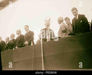 Eröffnung des Levant Messe. Tel Aviv Ap [ril 30], 1936. Verschiedene an der Dias. 1936, Israel, Tel Aviv Stockfoto