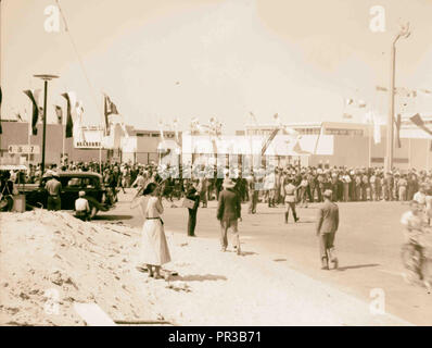 Eröffnung des Levant Messe. Tel Aviv Ap [ril 30], 1936. Allgemeine Ansichten. 1936, Israel, Tel Aviv Stockfoto