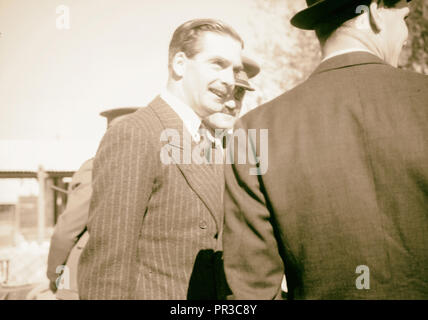 Ankunft in Palästina von Herrn Antony [d. h., Anthony] Eden. Herr Antony Eden, hautnah. 1940 Stockfoto