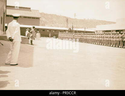 Ankunft des Negus nach Haifa. Foto zeigt vermutlich den Zug in Haifa, der äthiopische Kaiser Haile Selassie I Stockfoto