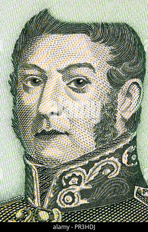 Jose de San Martin Portrait von argentinischen Geld Stockfoto