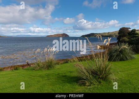 Campbeltown Loch und Davaar Island von der Promenade in Campbeltown Stockfoto