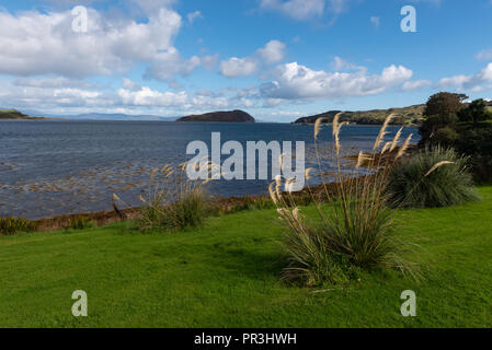 Campbeltown Loch und Davaar Island von der Promenade in Campbeltown Stockfoto